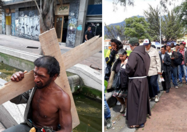 El viacrucis de los habitantes de calle de Bogotá en Semana Santa