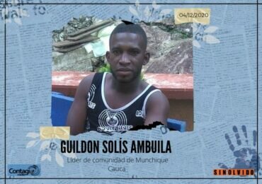 Es asesinado Guildon Solís, líder afro del Cauca