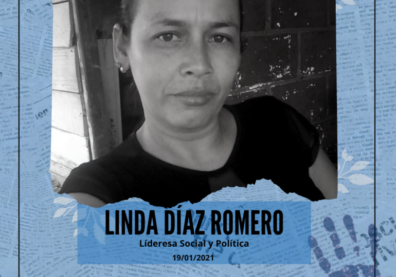 Asesinan a Linda Diaz, lideresa de la Asociación de Campesinos de San Roque