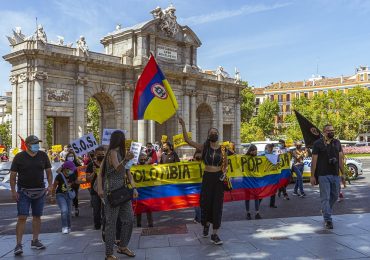 Protestas en Madrid contra el "blanqueamiento" y la censura del gobierno Duque