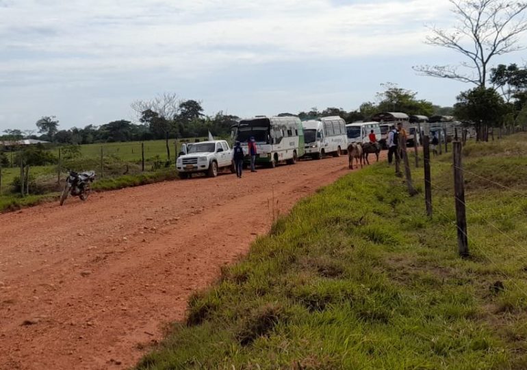 Caravana Humanitaria del ETCR Urías Rondón fue atacada con rafagas, quemas de camiones y esquemas de protección