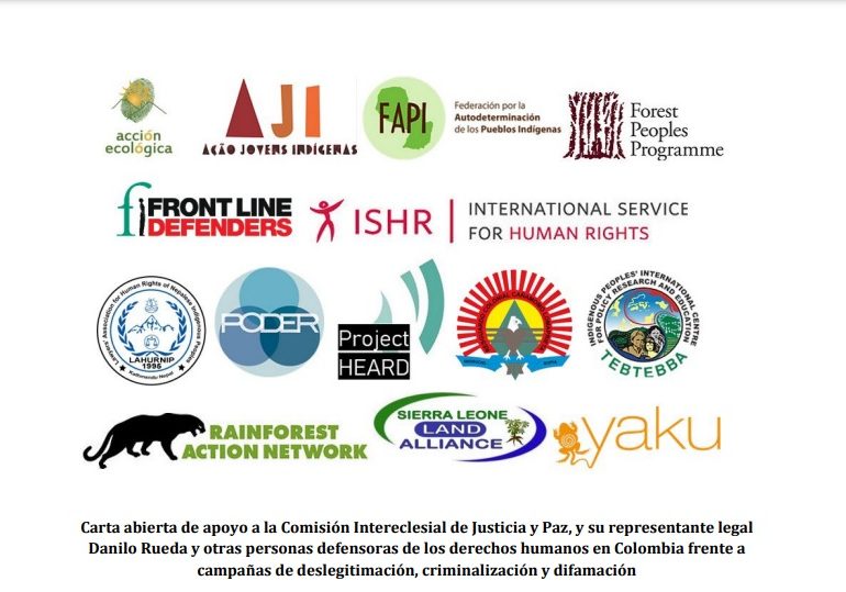 Organizaciones internacionales exigen protección y respeto a la labor de la Comisión de Justicia y Paz y Danilo Rueda