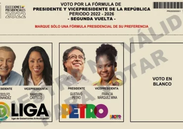 Así es el tarjetón para la segunda vuelta presidencial